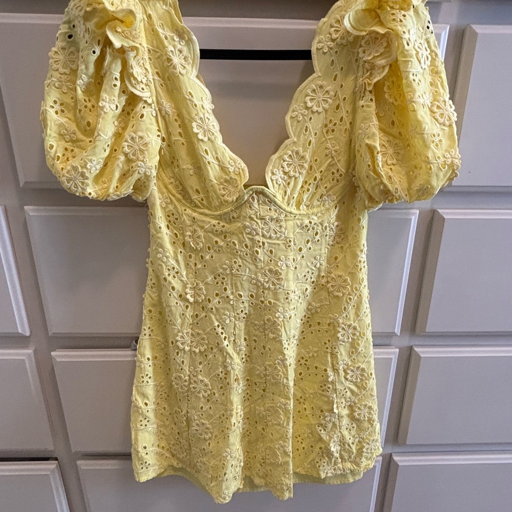 For Love And Lemons Lemon Eyelet Dress